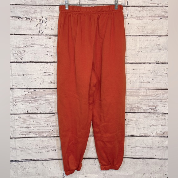 BLUSH MARK Women's Athleisure Sweatpants Rust/Deep Orange-Large - Picture 2 of 2